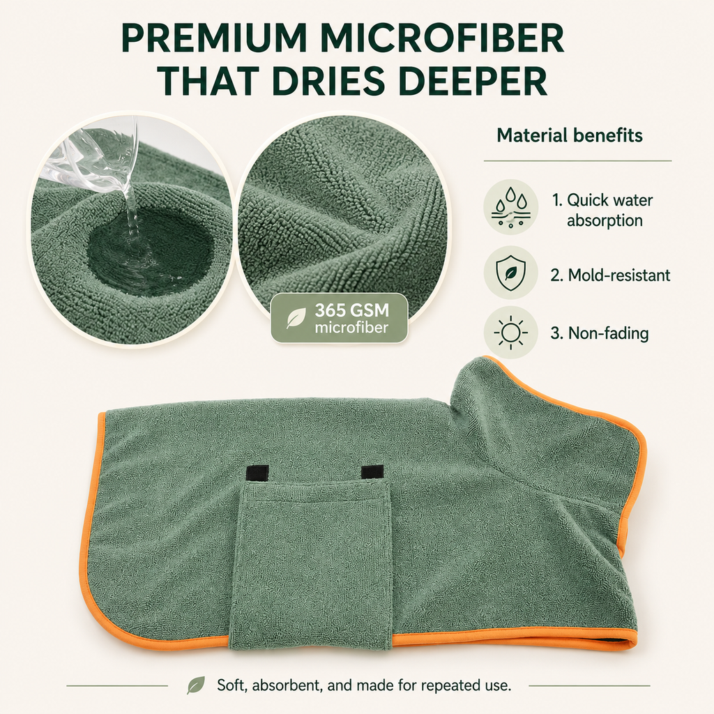 WagDry Drying Robe — No More Damp Dog, No More Wet Floors