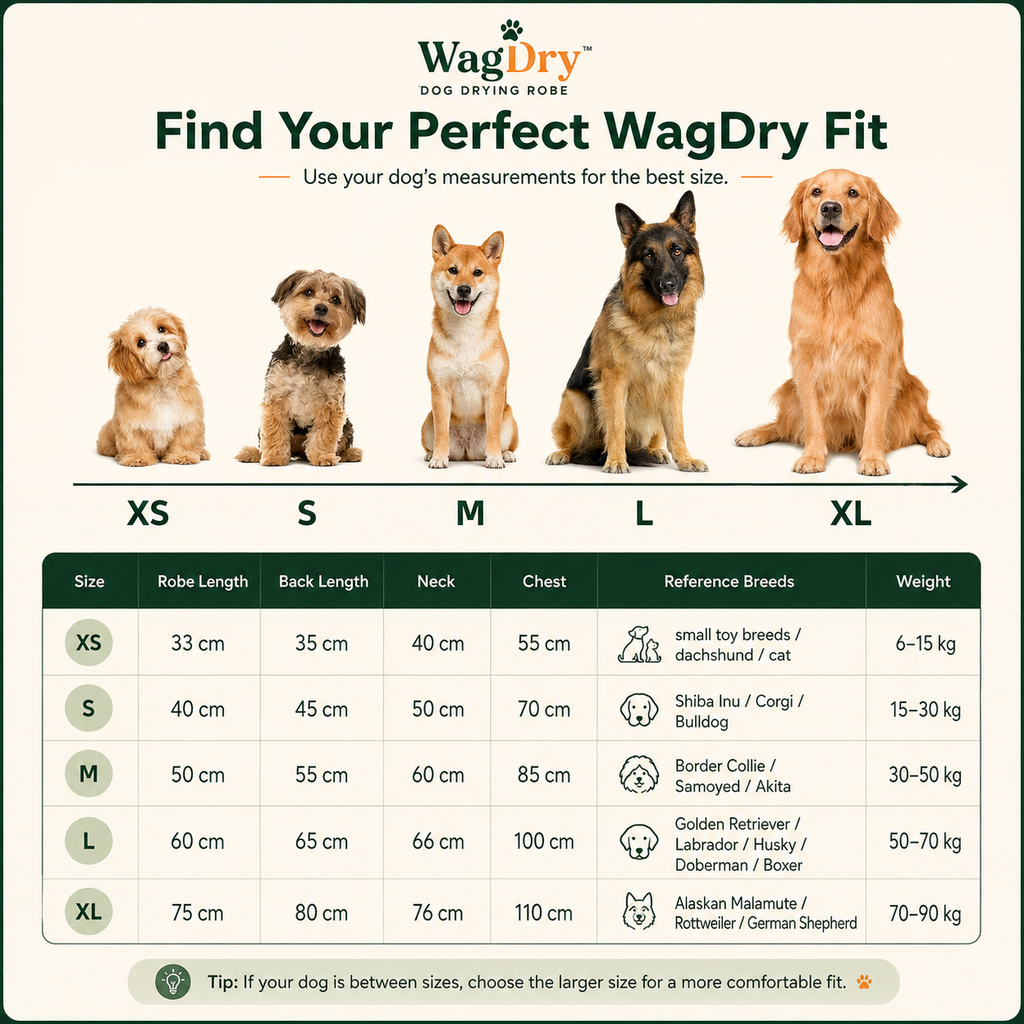 WagDry Drying Robe — No More Damp Dog, No More Wet Floors